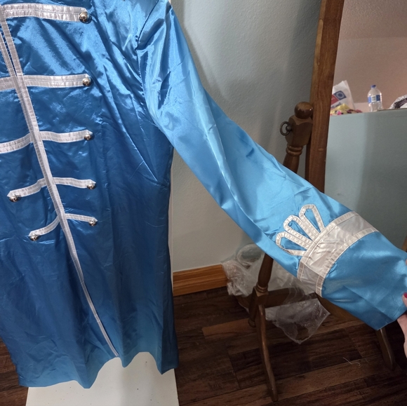 Men's Beatles Sgt. Pepper's Blue Long Coat (Paul McCartney) Beatles Costume - Picture 4 of 9